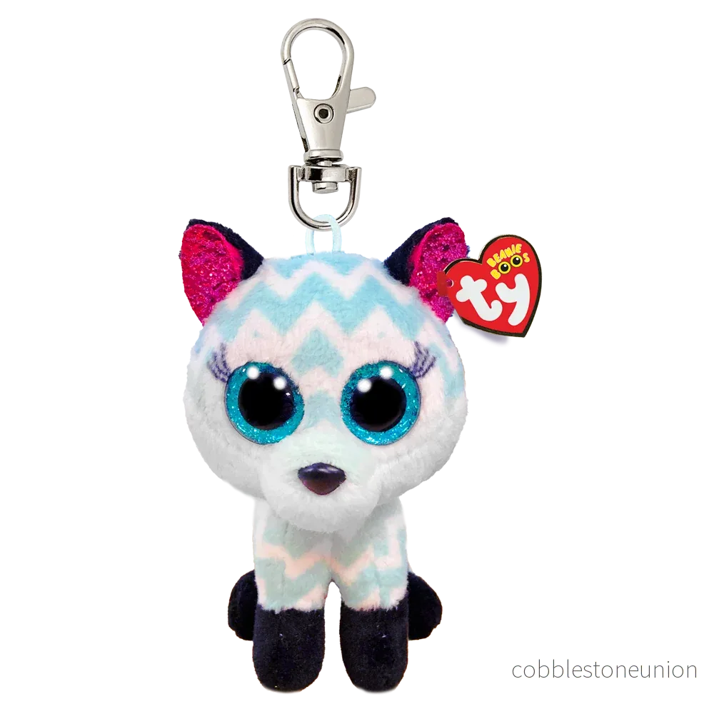 TY Beanie Boos Clip-On Atlas The Aqua Chevron Fox TY Beanie Boos Clip-On Atlas The Aqua Chevron Fox