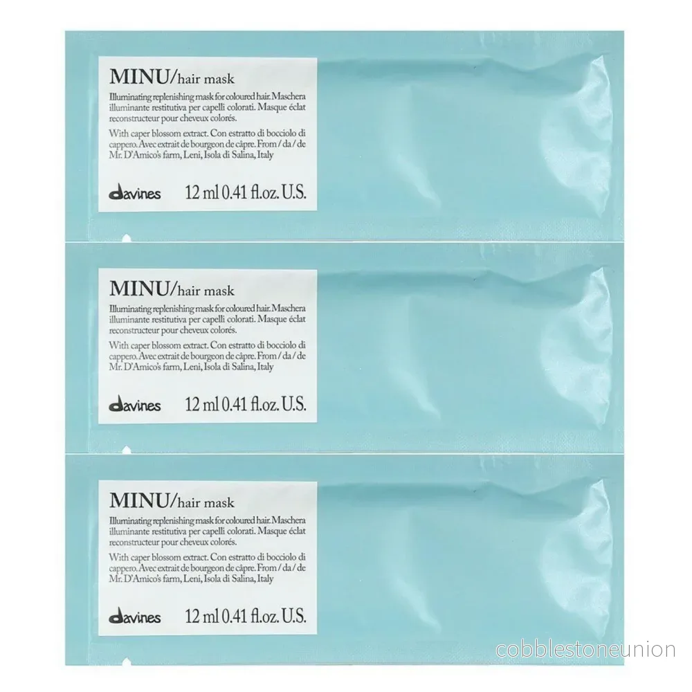 Set, Davines, Minu, Hårbehandlingskräm mask, Belyst, 12 st, 12 ml Set, Davines, Minu, Hårbehandlingskräm mask, Belyst, 12 st, 12 ml