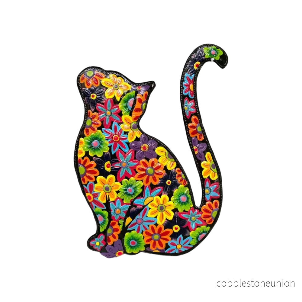 Väggdekoration Sittande Katt 50 x 34 cm - Återvunnen Metallkonst från Haiti - Bild 2