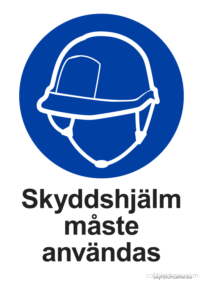 Skyddshjälm måste användas