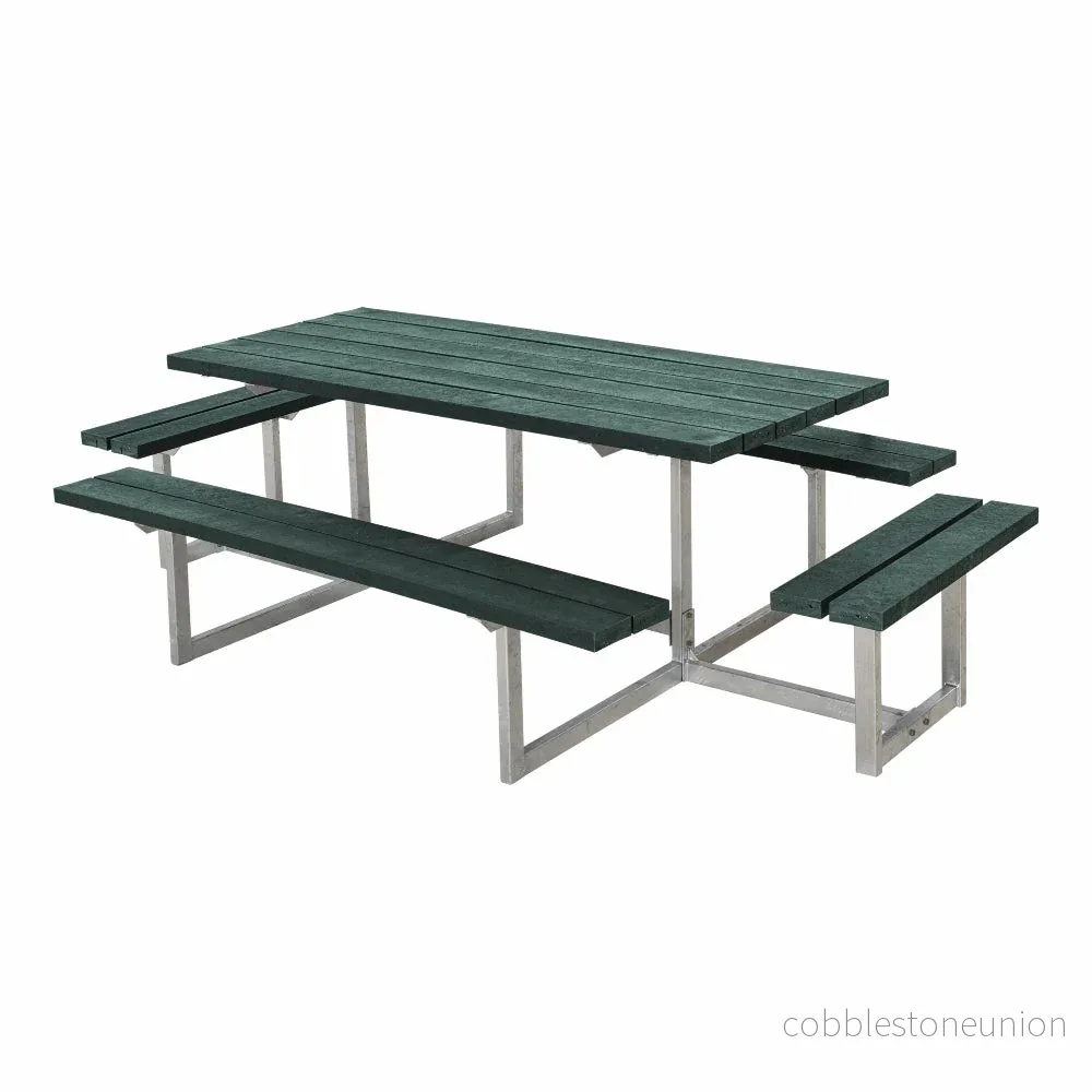 Basic bord-/bænkesæt med 2 påbygninger – 260 cm – ReTex – Grøn Basic bord-/bænkesæt med 2 påbygninger – 260 cm – ReTex – Grøn