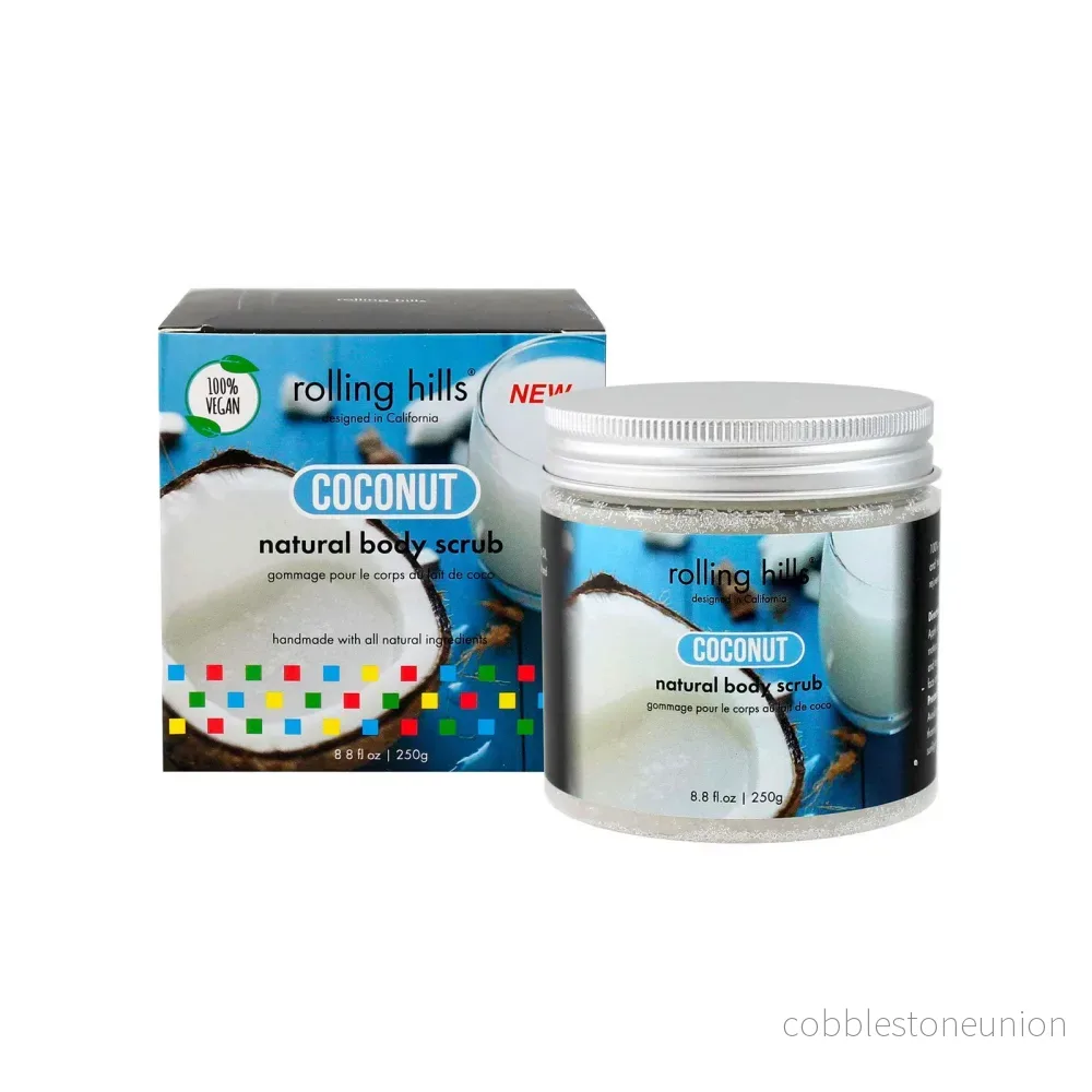 Rolling Hills, Coconut, Exfolierande, Kroppsskrubb, 250 g