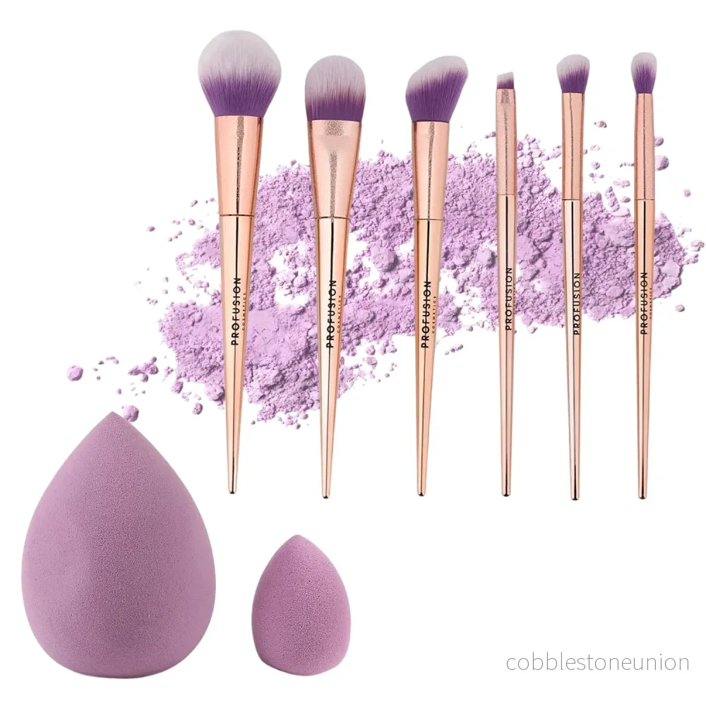 Set Profusion Cosmetics: Brush, Powder Brush + Brush, Foundation Brush + Brush, Multi Face Brush + Brush, Eyebrow Brush + Brush, Shader Brush, Multi Face Brush + Brush, Blending Brush, Multi Face Brush + Brush, Makeup Sponge + Brush, Makeup Sponge, *Mi... - Bild 2