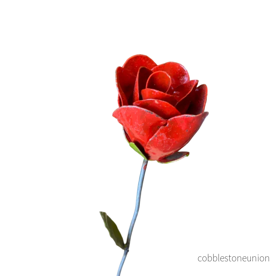 Blomma Ros Röd 90 cm – Återvunnen Metall Zimbabwe Blomma Ros Röd 90 cm – Återvunnen Metall Zimbabwe