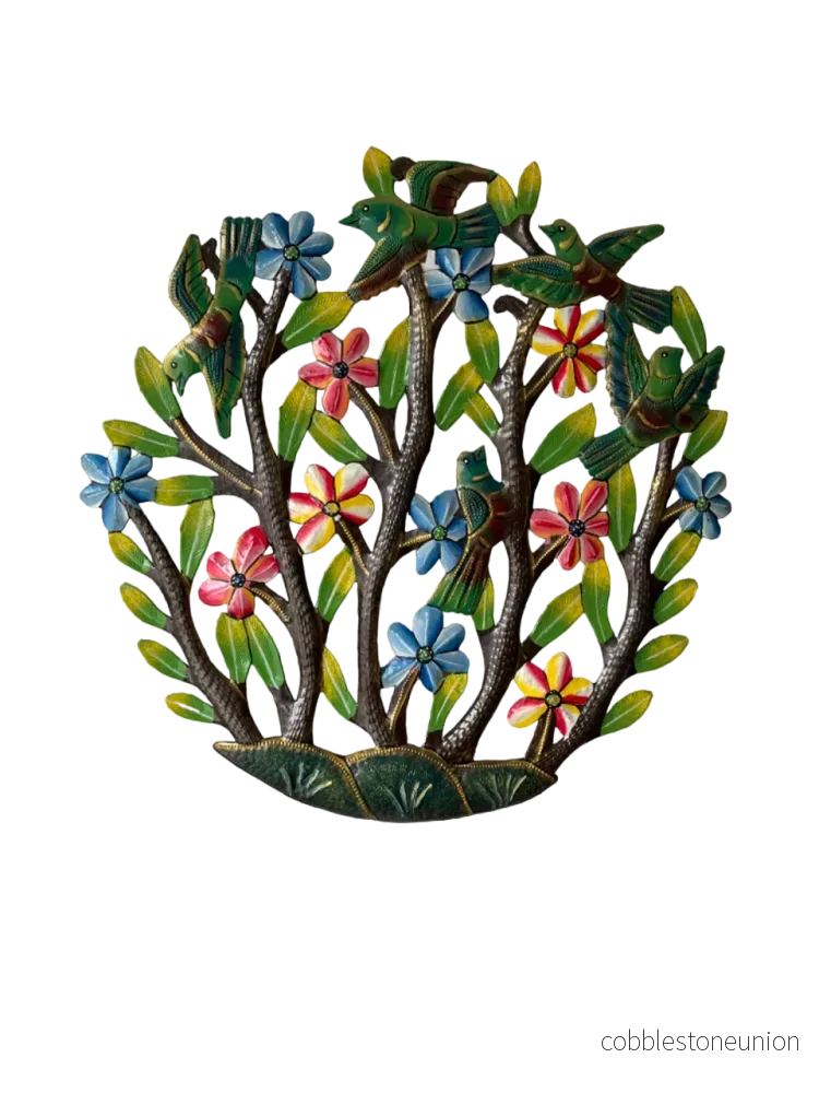 Väggdekoration Blommor & Fåglar 39 cm - Haiti