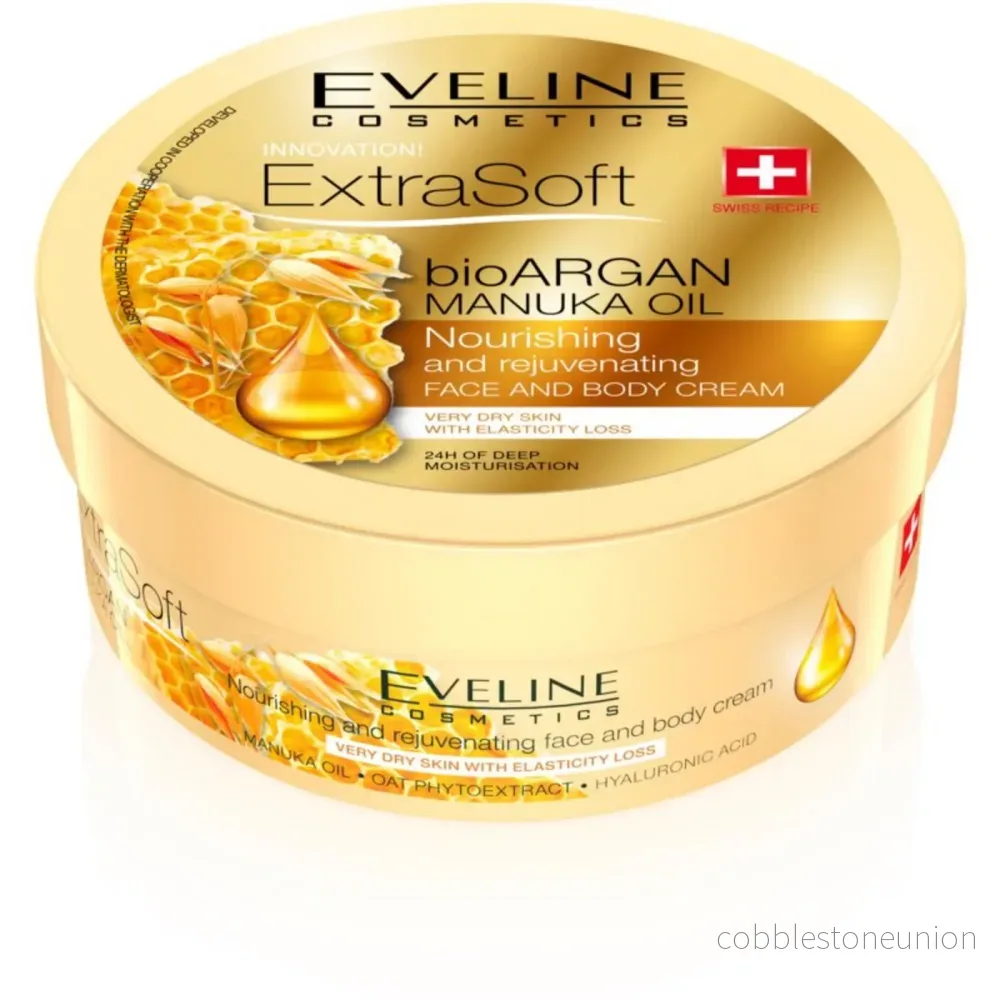 Eveline Cosmetics, Bio Organic, Argan- & Manukaolja, Återfuktande, Daglig, Kräm, För ansikte & kropp, 175 ml Eveline Cosmetics, Bio Organic, Argan- & Manukaolja, Återfuktande, Daglig, Kräm, För ansikte & kropp, 175 ml
