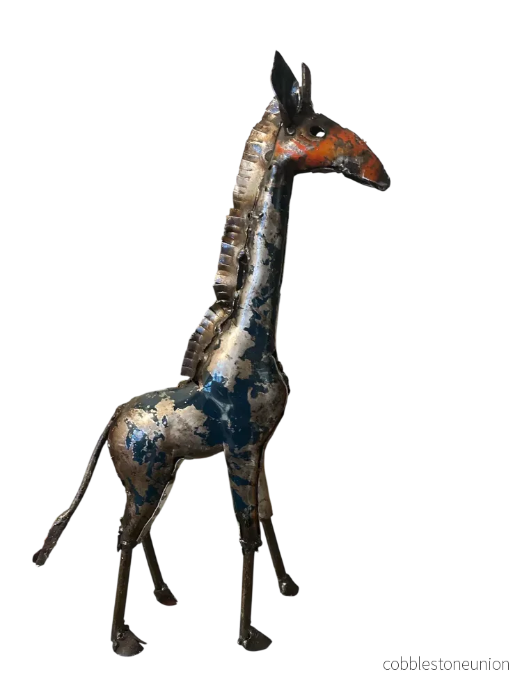 Giraff Flerfärgad Mini 25 cm – Återvunnen Metall Zimbabwe