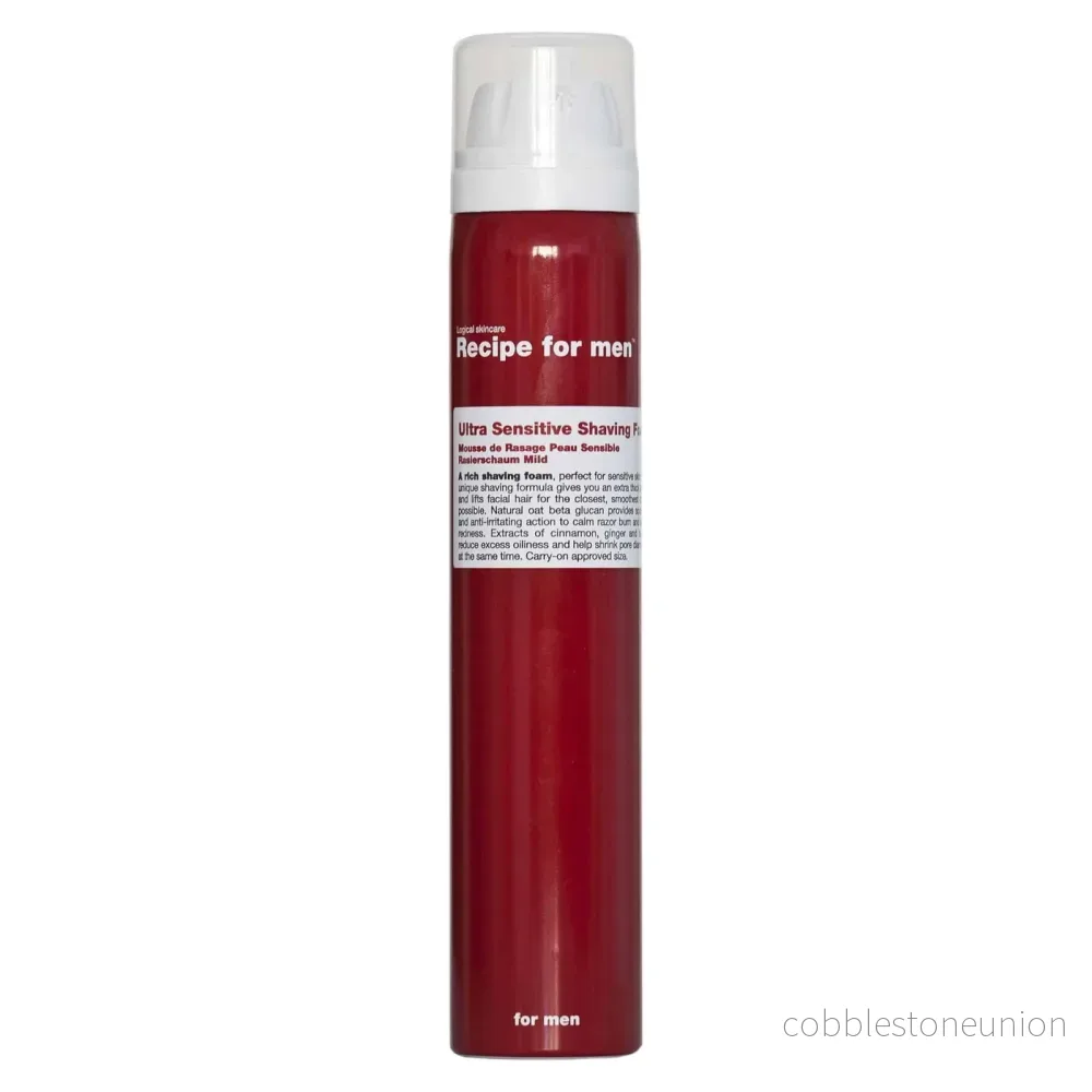 Recipe For Men, Ultra Sensitive Shaving Foam, Energizing, Rakskum, 100 ml