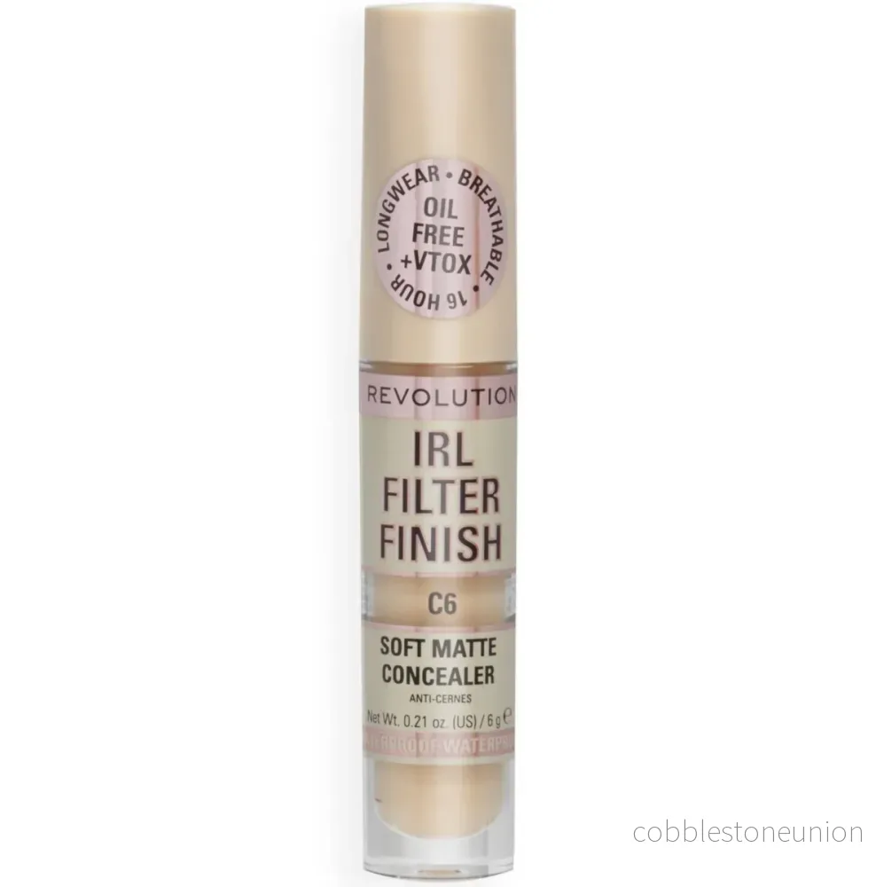 Makeup Revolution, IRL Filter Finish, Täcker mörka fläckar, Krämconcealer, C6, 6 g