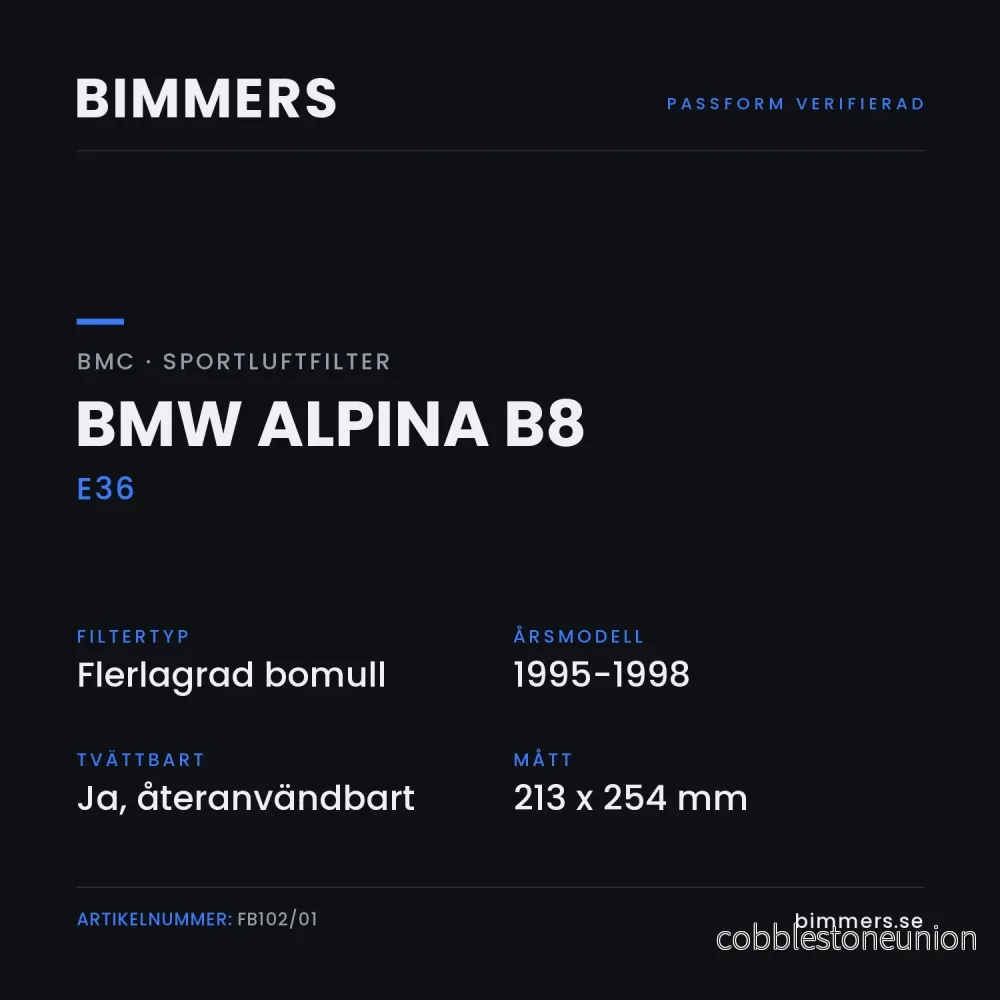 BMC Sportluftfilter BMW Alpina B8 E36 (4.6), FB102/01 - Bild 2