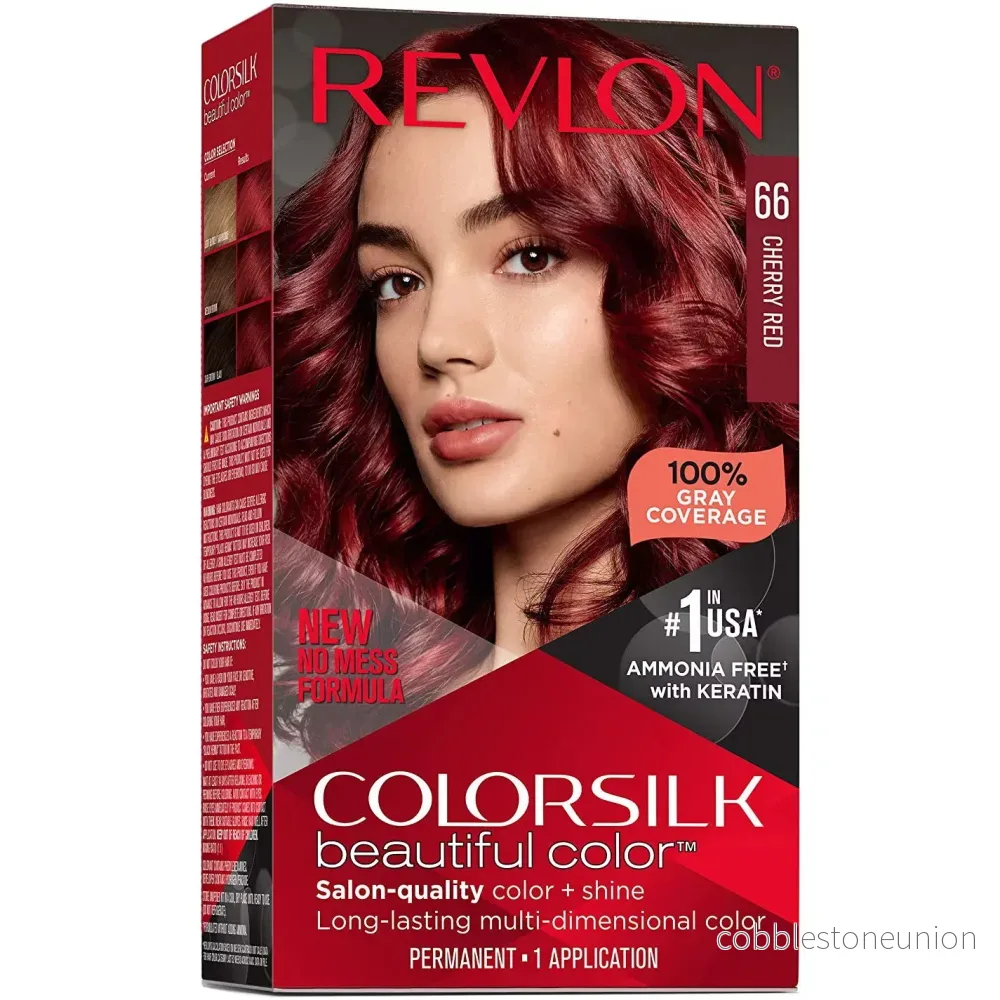 Revlon, Colorsilk, Permanent Hair Color, 66 Cherry Red, 130 ml