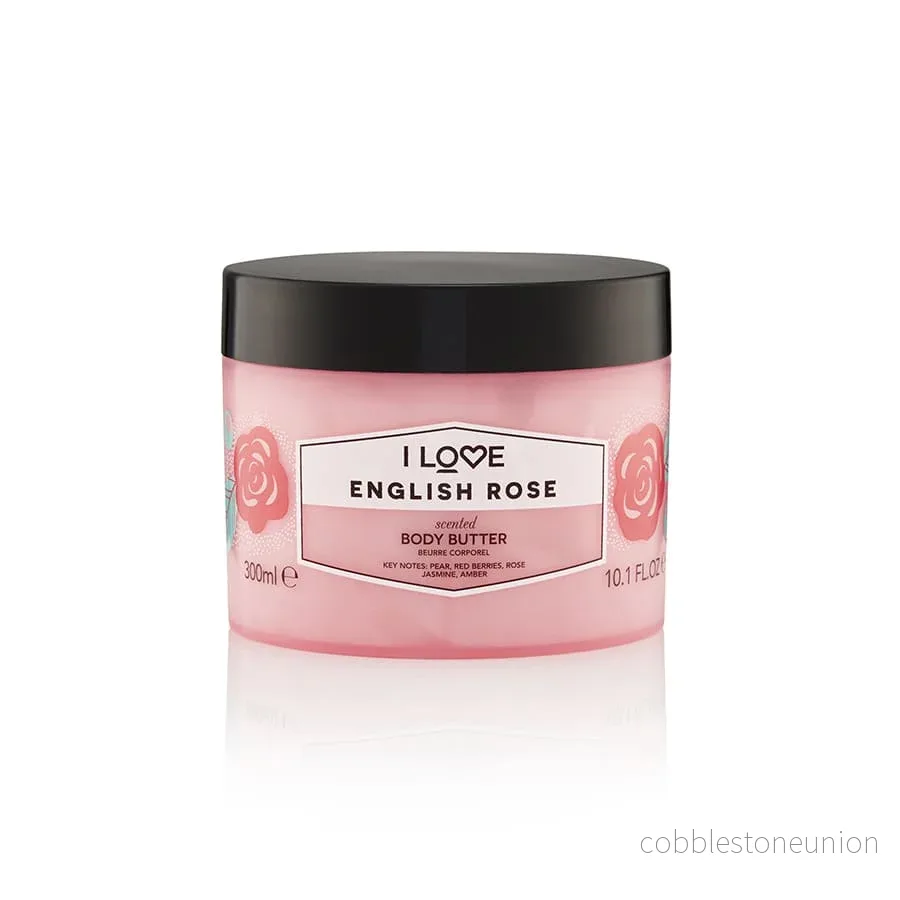 I Love, Signature Collection, Vegan, Återfuktande, English Rose, Body Butter, 330 ml I Love, Signature Collection, Vegan, Återfuktande, English Rose, Body Butter, 330 ml