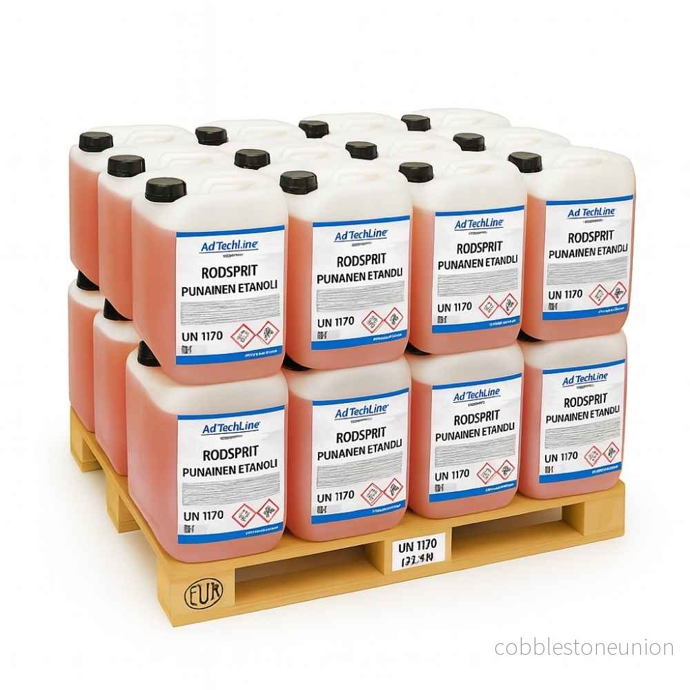 AdTechLine® Rödsprit Helpall 600L – Bränsle och rengöring för industri (24×25L) Fri Frakt