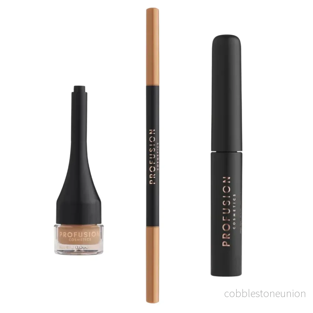 Set Profusion Cosmetics: Ultimate Brow Sculpt, Eyebrow Gel, Blonde, 1.8 g + Ultimate Brow Sculpt, Defining, Eyebrow Cream Pencil & Brush 2-In-1, Blonde, 0.07 g + Ultimate Brow Sculpt, Eyebrow Pomade, Blonde, 4 ml