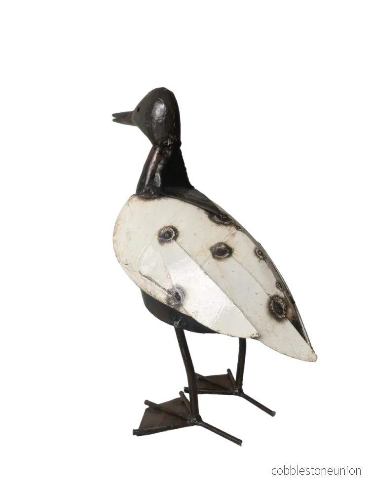 And Brunvit 45 cm – Handgjord Metallskulptur från Zimbabwe - Bild 3