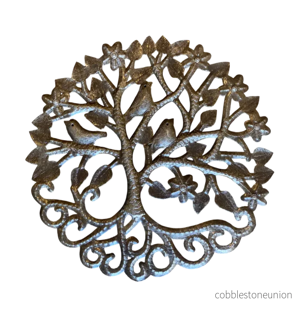 Väggdekoration Tre Fåglar 31 cm – Handgjord Metallkonst Haiti Väggdekoration Tre Fåglar 31 cm – Handgjord Metallkonst Haiti