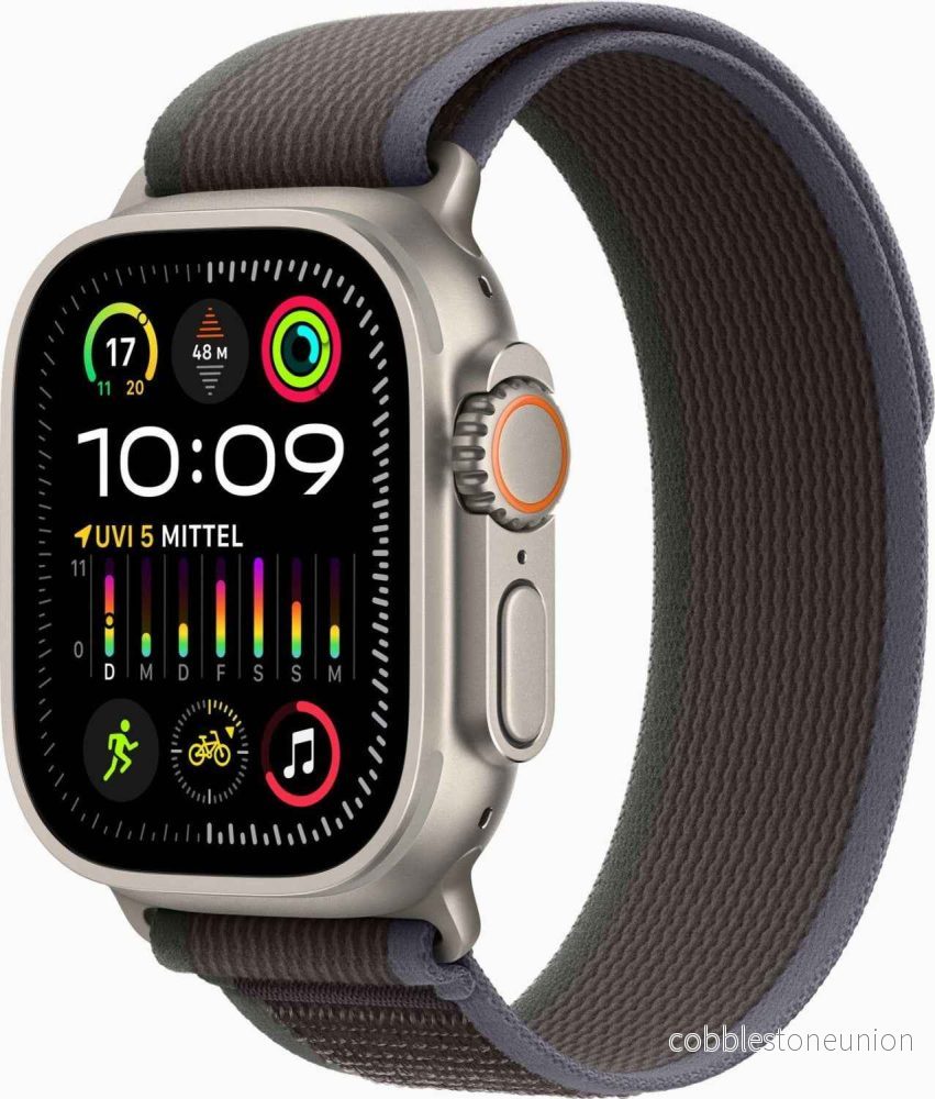 Apple Watch Ultra 2 – 49 mm – Silver Titanium – GPS + Mobilnät – Blue/Black Trail Loop – Utmärkt skick