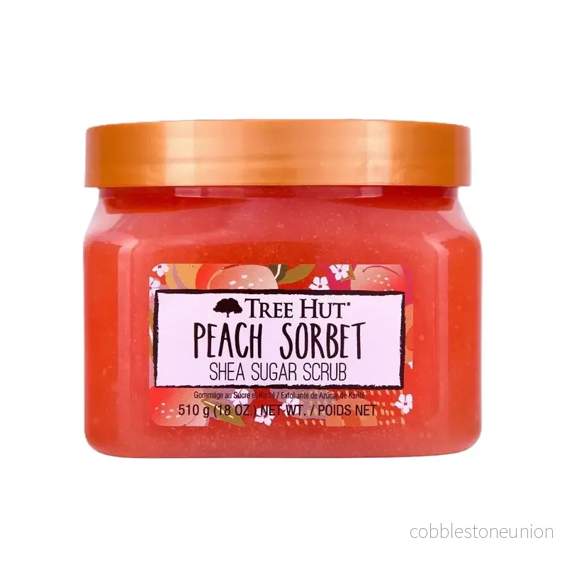 Presentset, Tree Hut, Peach Sorbet, Exfoliering, Kroppsskrubb, 510 ml