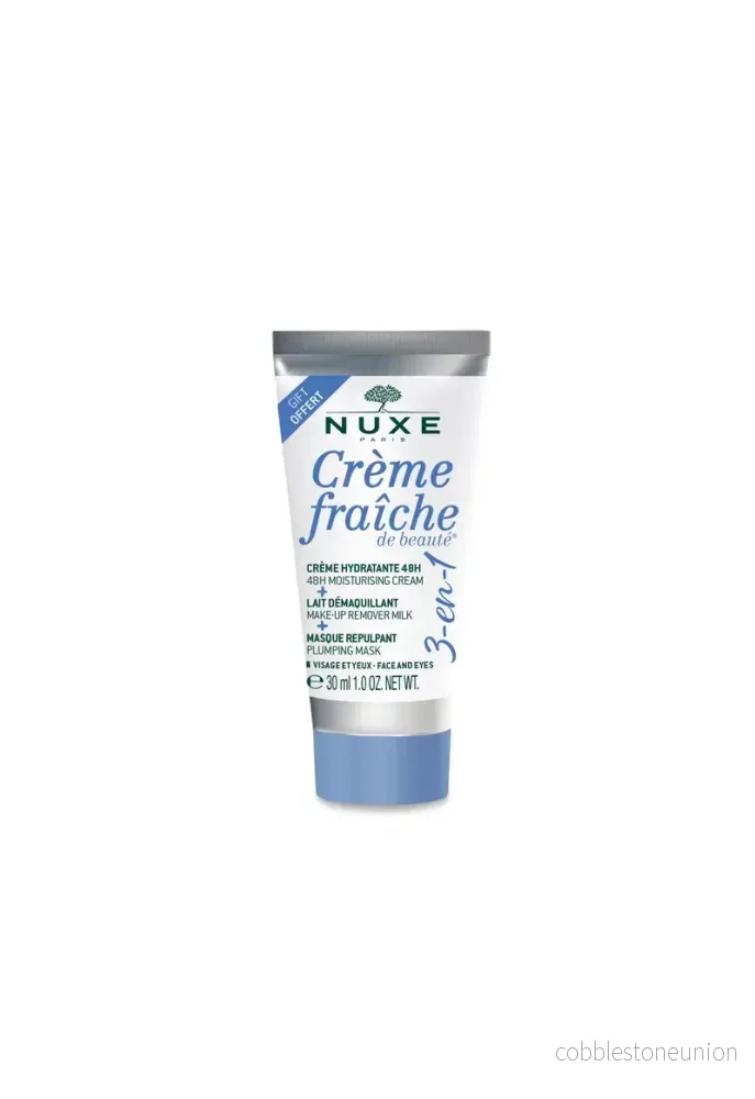 Nuxe, Crème Fraîche de Beauté, Återfuktande 3-i-1 kräm, sminkborttagningsmjölk & fyllande mask, 30 ml Nuxe, Crème Fraîche de Beauté, Återfuktande 3-i-1 kräm, sminkborttagningsmjölk & fyllande mask, 30 ml