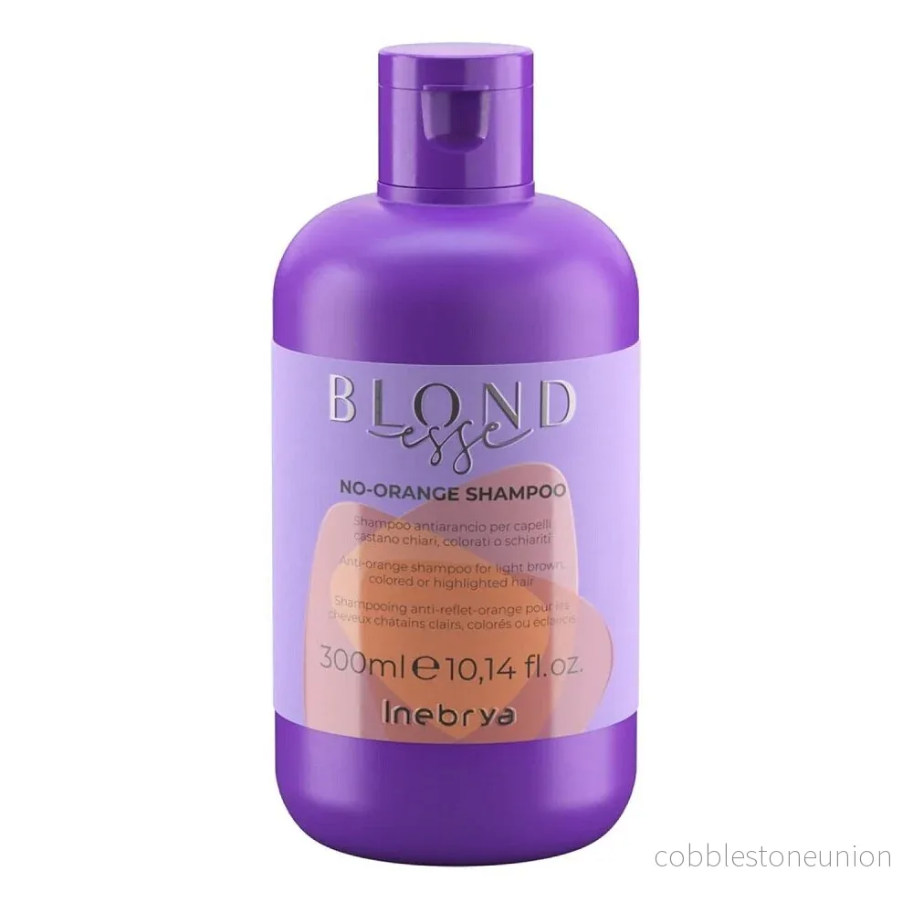 Inebrya, Blondesse No-Orange, Hårschampo, Neutraliserar orange toner, 300 ml