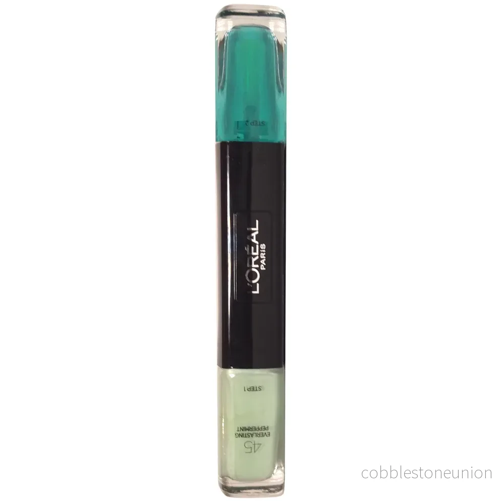 L’Oréal Paris, Infallible, Gel-effekt, Nagellack 2-i-1, 45, Evig pepparmynta, 2 x 5 ml