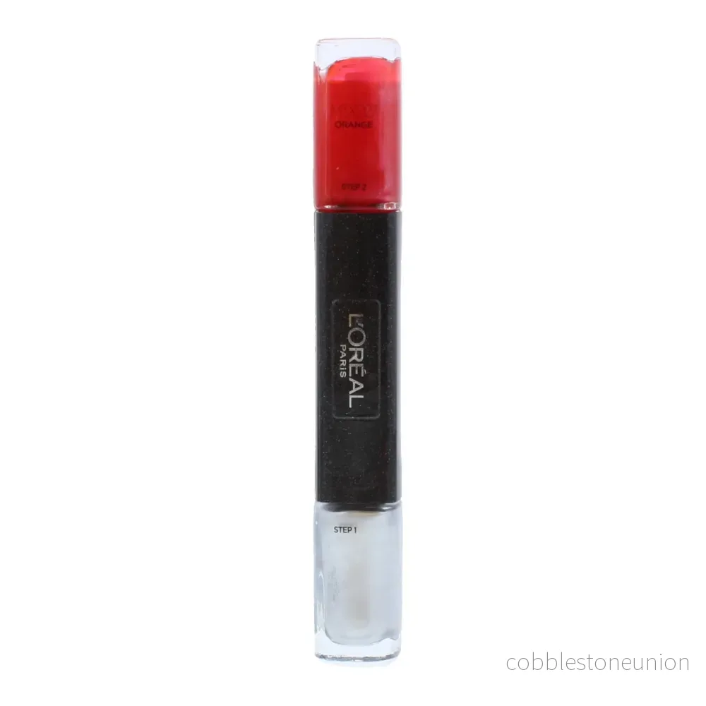 L’Oreal Paris, Infallible, Gel-effekt, Nagellack 2-i-1, MTX 027, Orange, 2 x, 5 ml