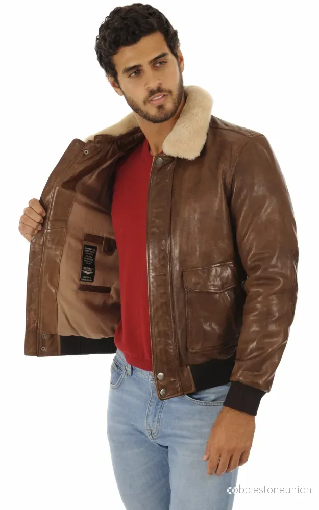 Light Brown Corsair Pilot Jacket - Men - Bild 3