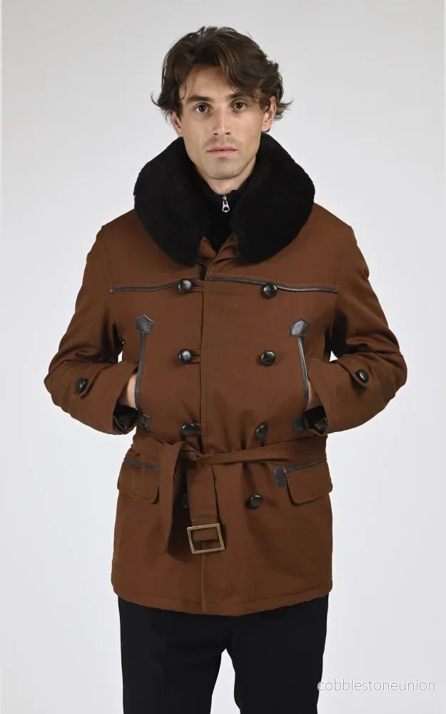 Authentic Brown Canvas Canadienne Jacket – Men Authentic Brown Canvas Canadienne Jacket – Men