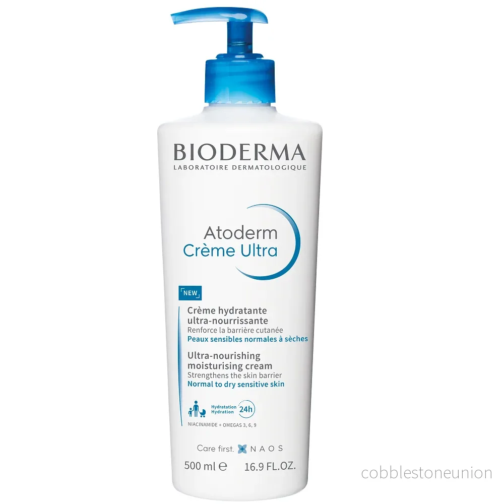 Bioderma, Atoderm Creme Ultra, Ultrafuktighetsbevarande/Fuktgivande, Kroppskräm, Dag & Natt, 500 ml