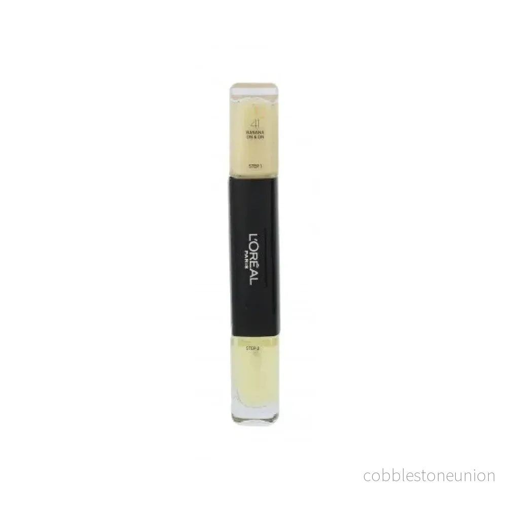 L’Oreal Paris, Infallible, Nagellack 2-i-1, 041, Banana på 8 på, 2 x, 5 ml L’Oreal Paris, Infallible, Nagellack 2-i-1, 041, Banana på 8 på, 2 x, 5 ml