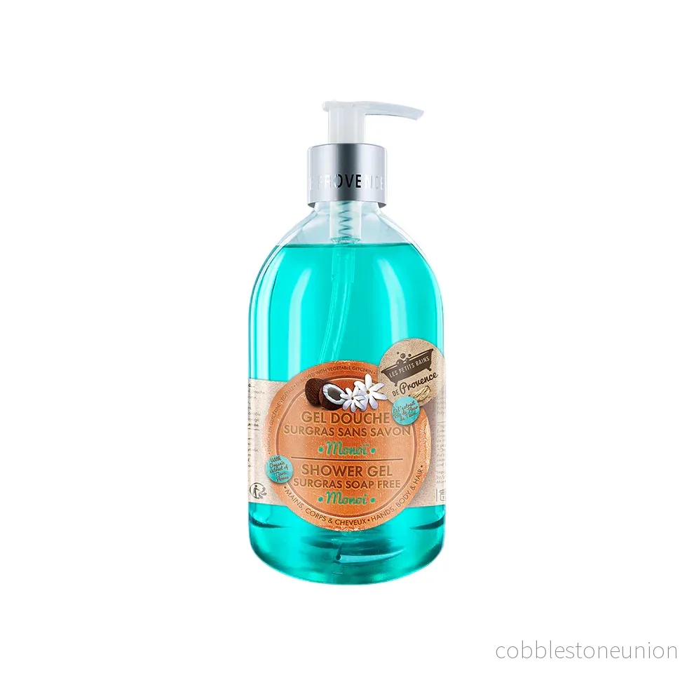 Les Petites Bains de Provence, Monoi, Duschtvål, För kropp, ansikte & hår, För känslig hud, 500 ml Les Petites Bains de Provence, Monoi, Duschtvål, För kropp, ansikte & hår, För känslig hud, 500 ml