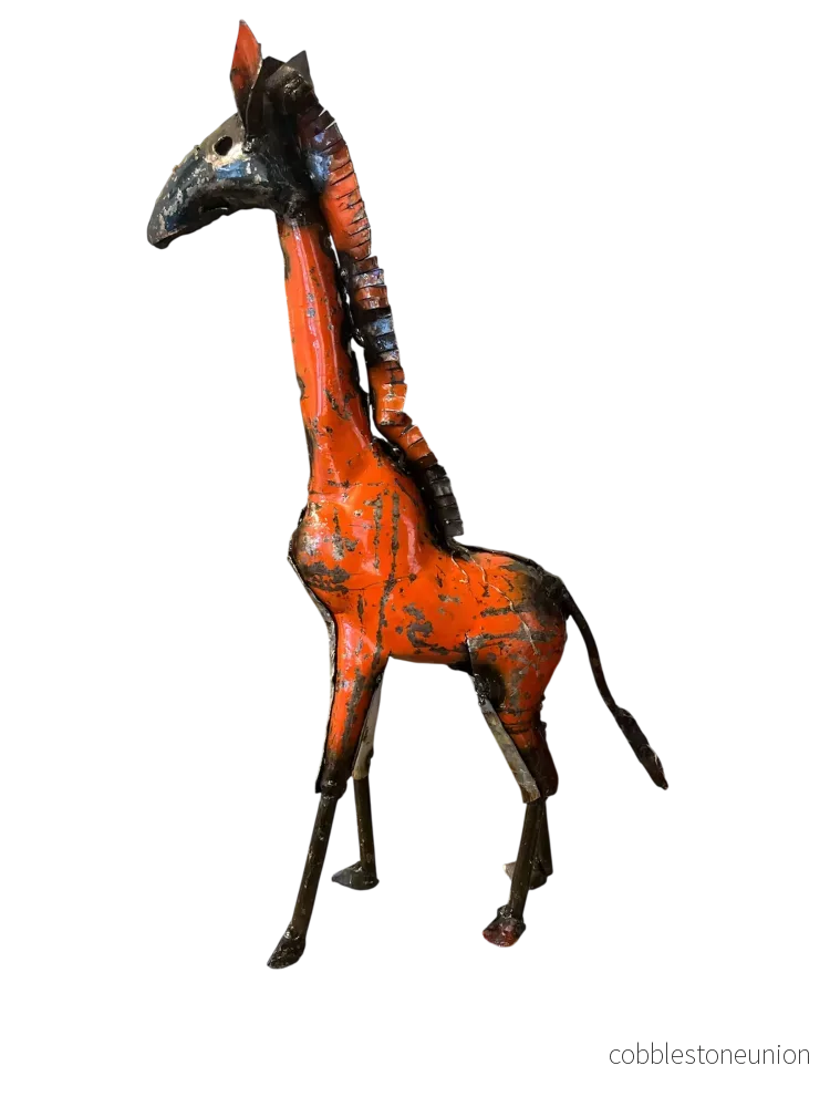 Giraff Flerfärgad Mini 25 cm - Återvunnen Metall Zimbabwe - Bild 3