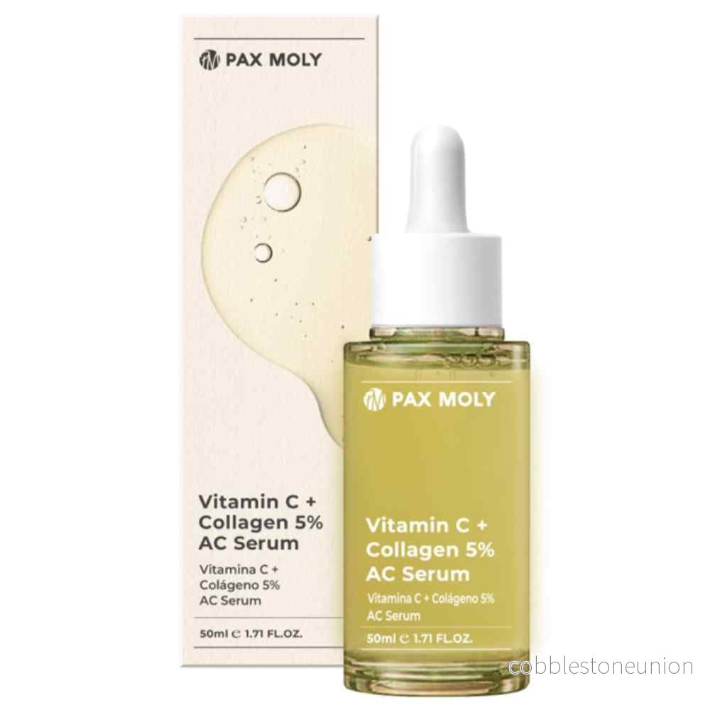 PaxMoly, Ac Serum, Vitamin C + Collagen 5%, Hydrating & Brightening, Dag & Natt, Serum, För ansiktet, 50 ml