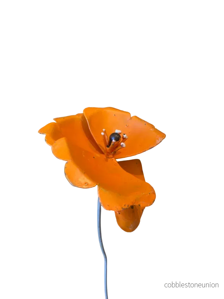 Blomma Enkel Vallmo Orange – Återvunnen Metall Zimbabwe Blomma Enkel Vallmo Orange – Återvunnen Metall Zimbabwe