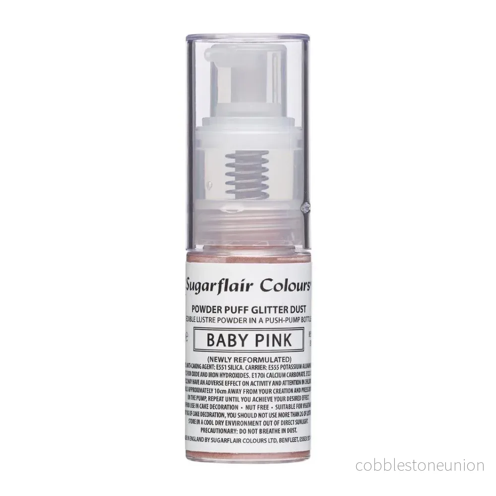Sugarflair Ätbart Glitter Pump Spray - Baby Pink