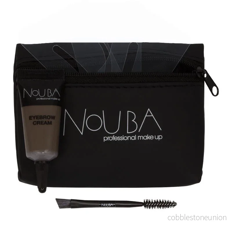 20 Set Nouba: Nouba, ögonbrynspensel + Nouba, ögonbrynsgel, 7 ml + sminkväska i textil, svart
