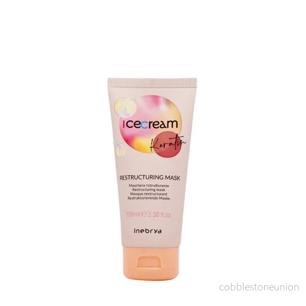 Inebrya, Ice Cream Keratin, Hair Shampoo, Restructuring, 100 ml