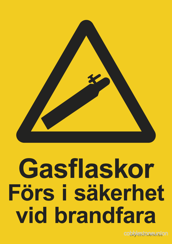 Gasflaskor Förs i säkerhet vid brandfara Gasflaskor Förs i säkerhet vid brandfara