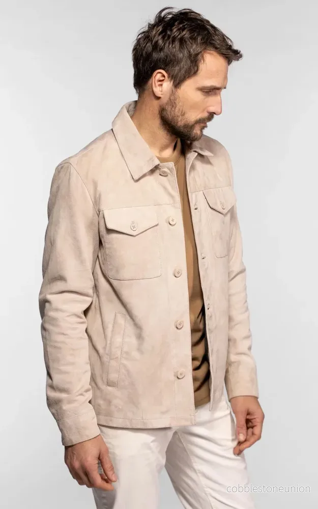 Windham Beige Suede Jacket - Men - Bild 2