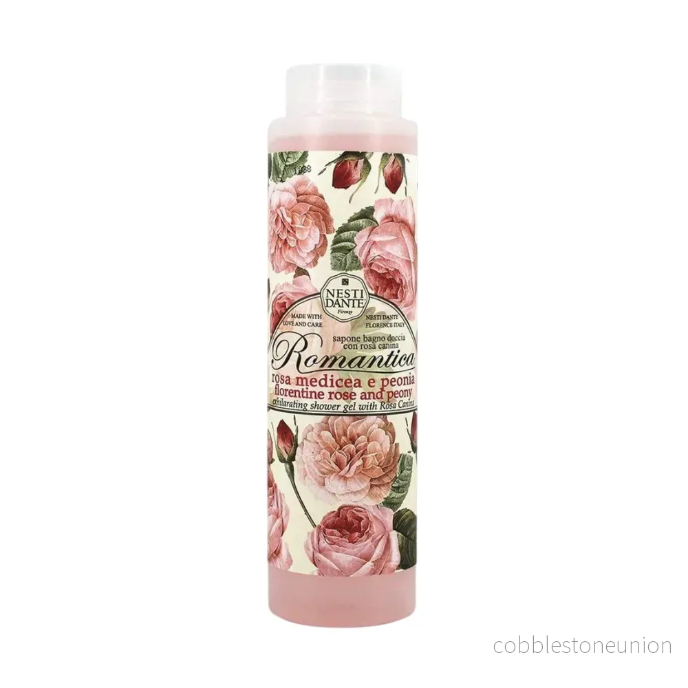 Nesti Dante, Romantica, Rose & Peony, Rengörande & Mjukgörande, Duschgel, Alla hudtyper, 300 ml