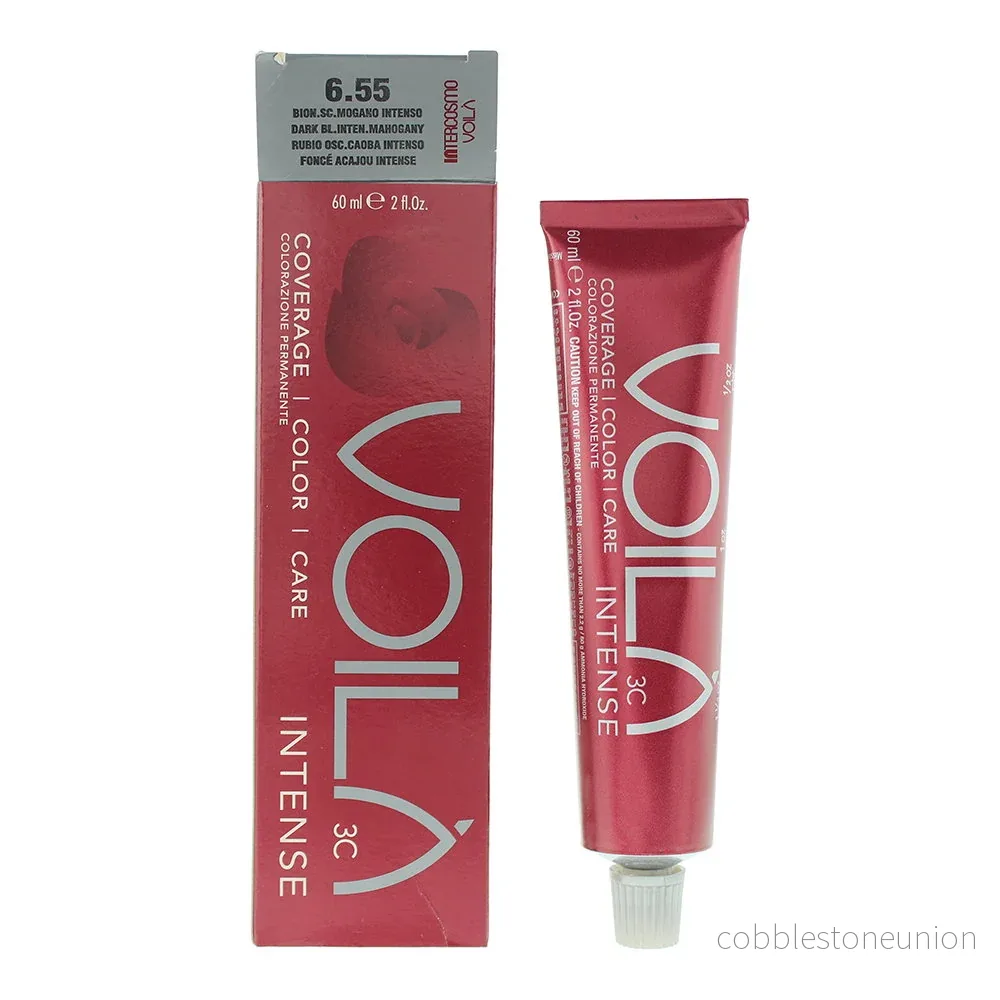 Intercosmo, Voila 3C Intense, Permanent Hair Colour, 6.55 Dark Blonde Intense Mahogany, 60 ml Intercosmo, Voila 3C Intense, Permanent Hair Colour, 6.55 Dark Blonde Intense Mahogany, 60 ml