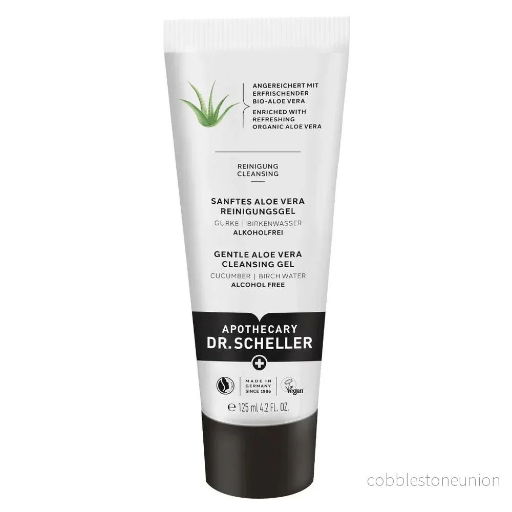 Dr. Scheller, Aloe Vera, Vegan, Fragrance-Free, Alcohol-Free, Silicone-Free, Rengöring, Uppfriskning, Rengöringsgel, Ansikte, 125 ml Dr. Scheller, Aloe Vera, Vegan, Fragrance-Free, Alcohol-Free, Silicone-Free, Rengöring, Uppfriskning, Rengöringsgel, Ansikte, 125 ml