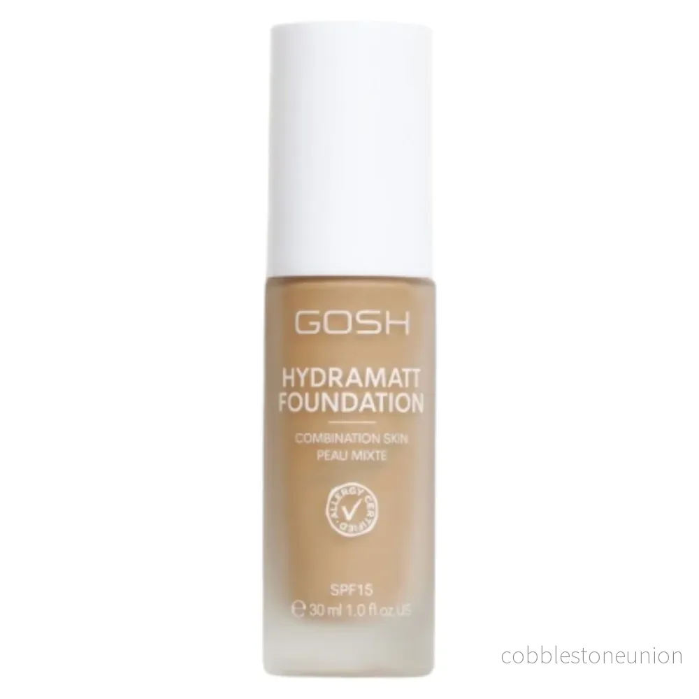 Gosh, Hydramatt, Matt, Flytande foundation, 010Y, Ljus till mörk, SPF15, 30 ml