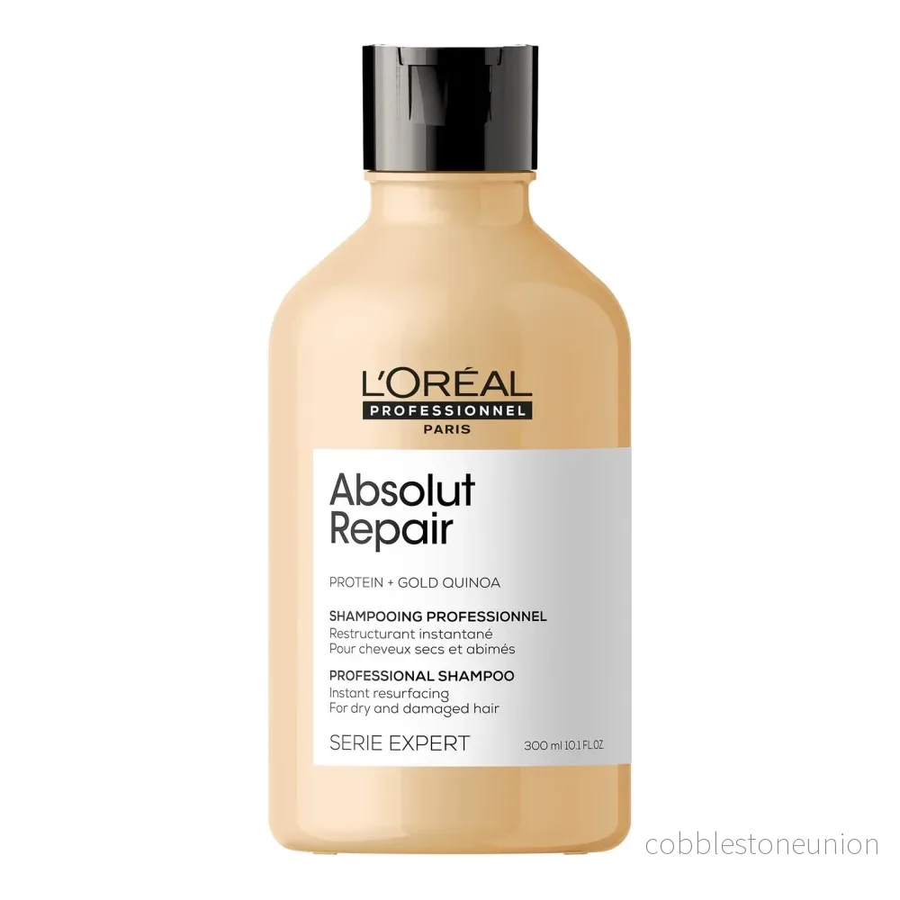 L’Oréal Professionnel, Serie Expert Absolut Repair, Protein + Gold Quinoa, Schampo, Omedelbar ytbehandling, 300 ml L’Oréal Professionnel, Serie Expert Absolut Repair, Protein + Gold Quinoa, Schampo, Omedelbar ytbehandling, 300 ml