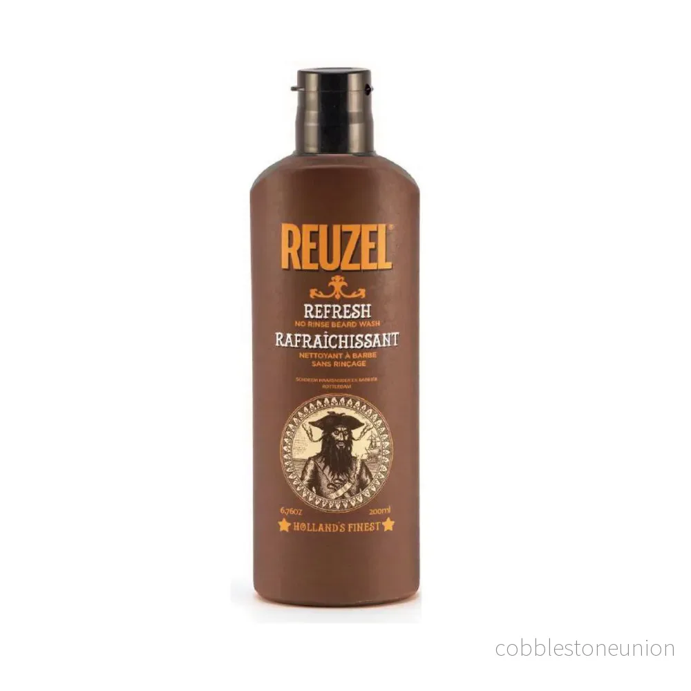 Reuzel, Refresh No Rinse, Beard Shampoo, Moisture and Shine, 200 ml