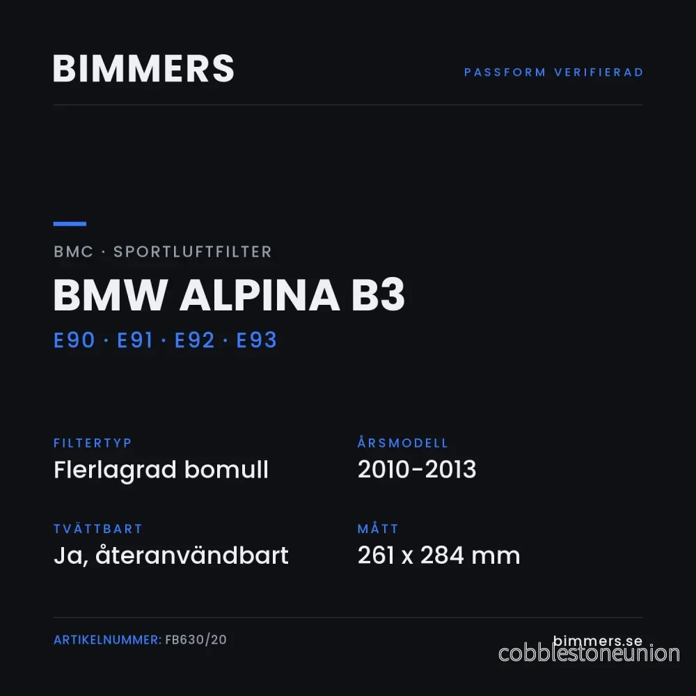 BMC Sportluftfilter BMW Alpina B3 E90 E91 E92 E93 (3), FB630/20 - Bild 2
