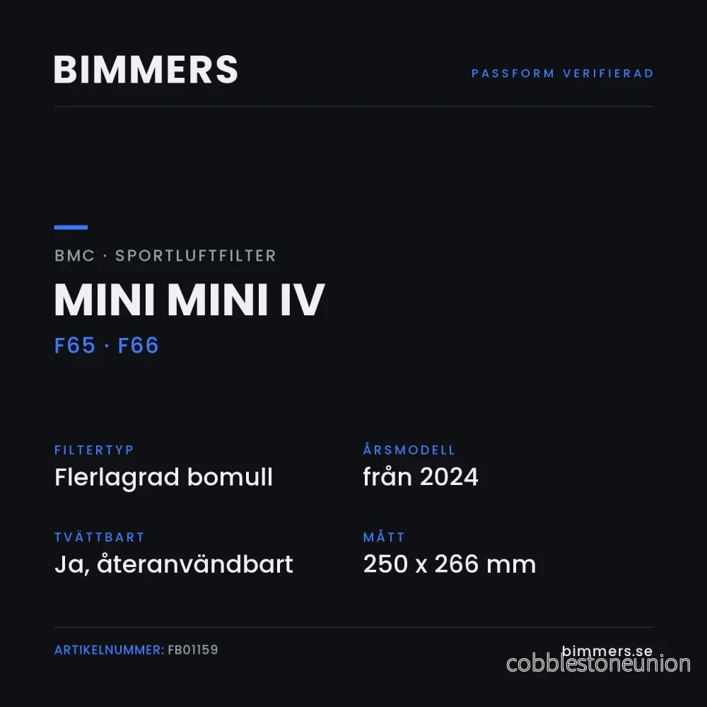 BMC Sportluftfilter MINI Mini IV F65 F66 (1.5 Cooper C-2.0 Cooper S), FB01159 - Bild 2