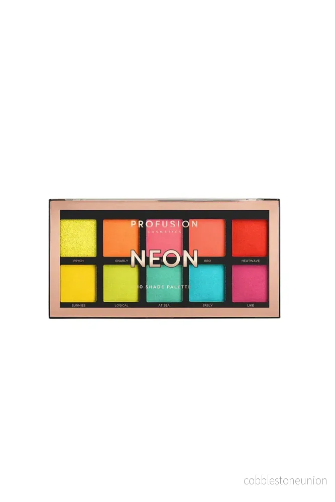 Profusion Cosmetics, Neon, Ögonskuggspalett, 10 nyanser, 103 g