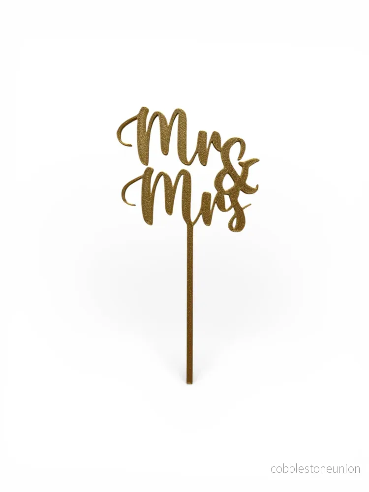 Cake Topper Mr & Mrs – Guld/Silver/Vit Cake Topper Mr & Mrs – Guld/Silver/Vit