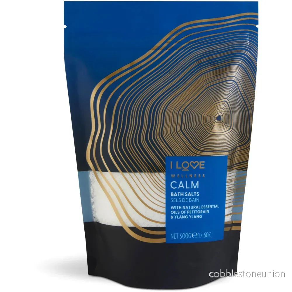 I Love, Wellness Calm, Eteriska oljor, Badsalt, 500 g